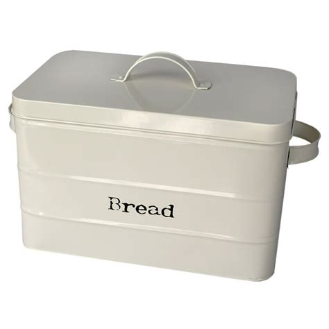 home basics metal bread box in ivory copper|Home Basics Ivory Tin Bread Box with Lid .